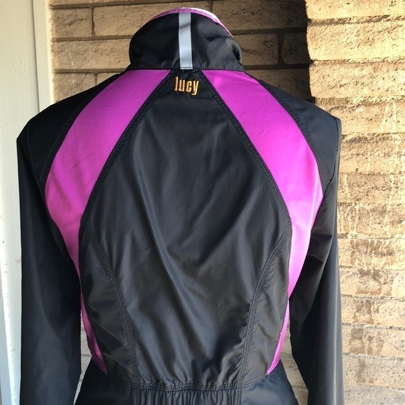 Lucy Lightweight Jacket In Black/Purple - Picture 1 of 15